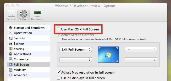 Tipp: a Parallels Desktop 7 teljes képernyős módjának váltása
