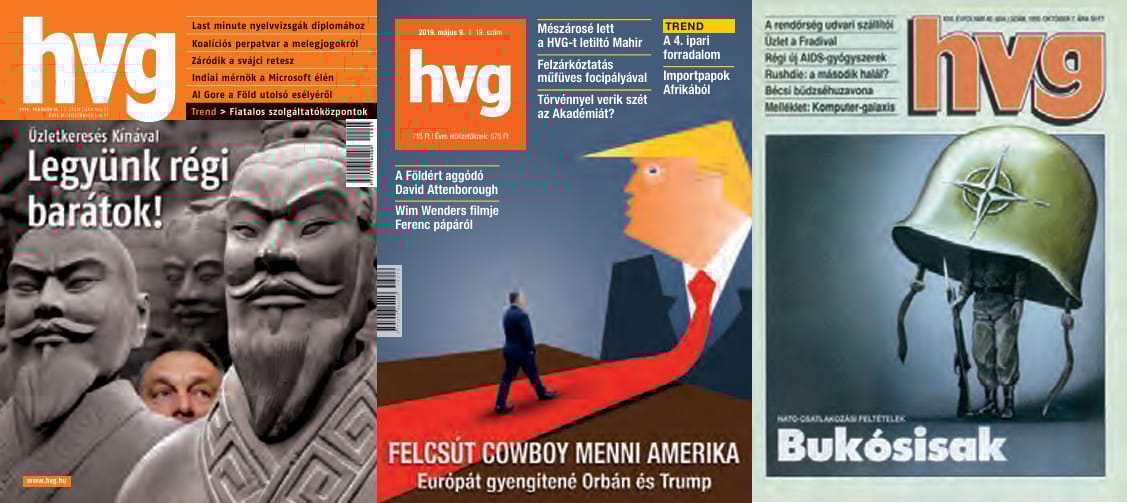 Orbán nagy külpolitikai pávatáncának állomásait megnézhetjük a 45 éves HVG címlapjain