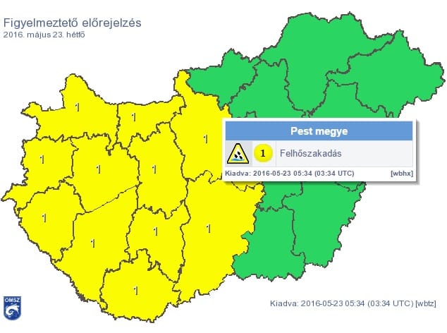 Figyelmeztetést adtak ki, viharok jönnek ma a 30 fok után