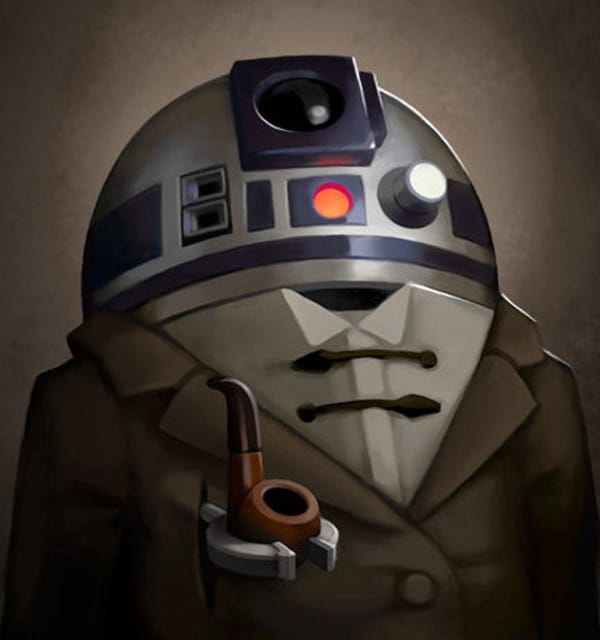 Akarjuk: R2D2 portré viktoriánus stílusban