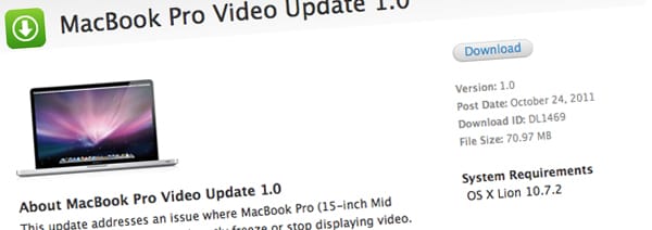MacBook Pro grafikus driver frissítés