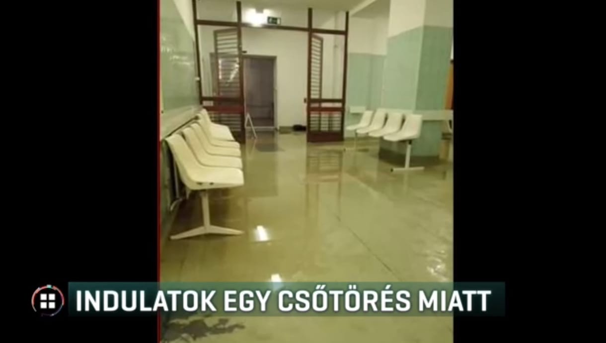 Szennyvíz árasztotta el a Merényi Kórház sürgősségijét