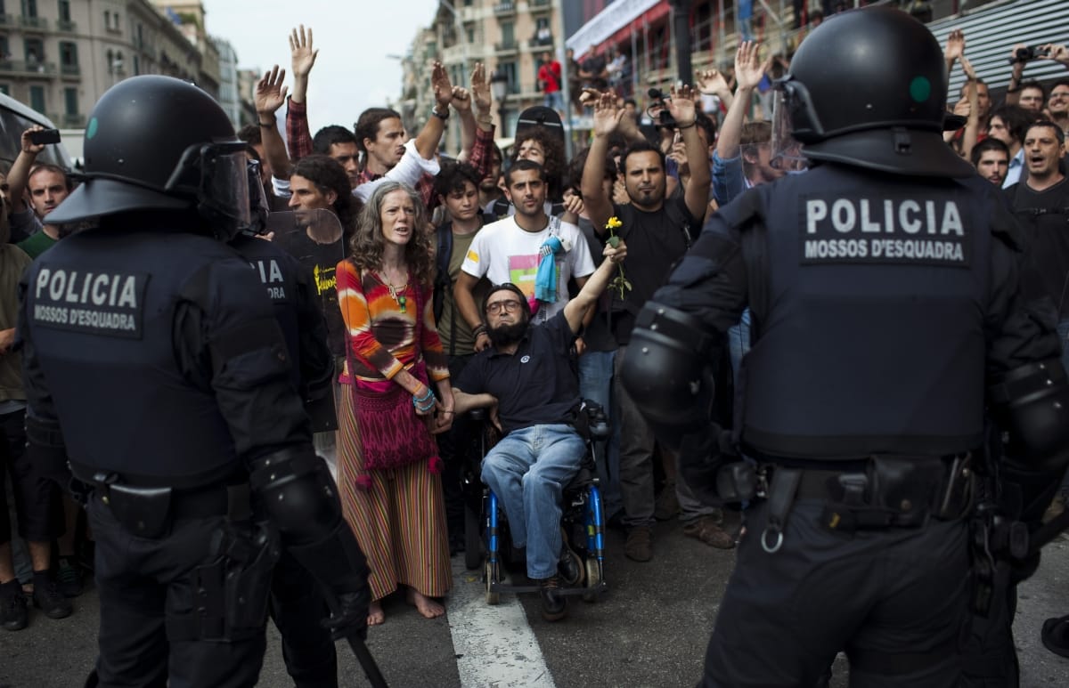 Tüntetők sérültek meg Barcelonában