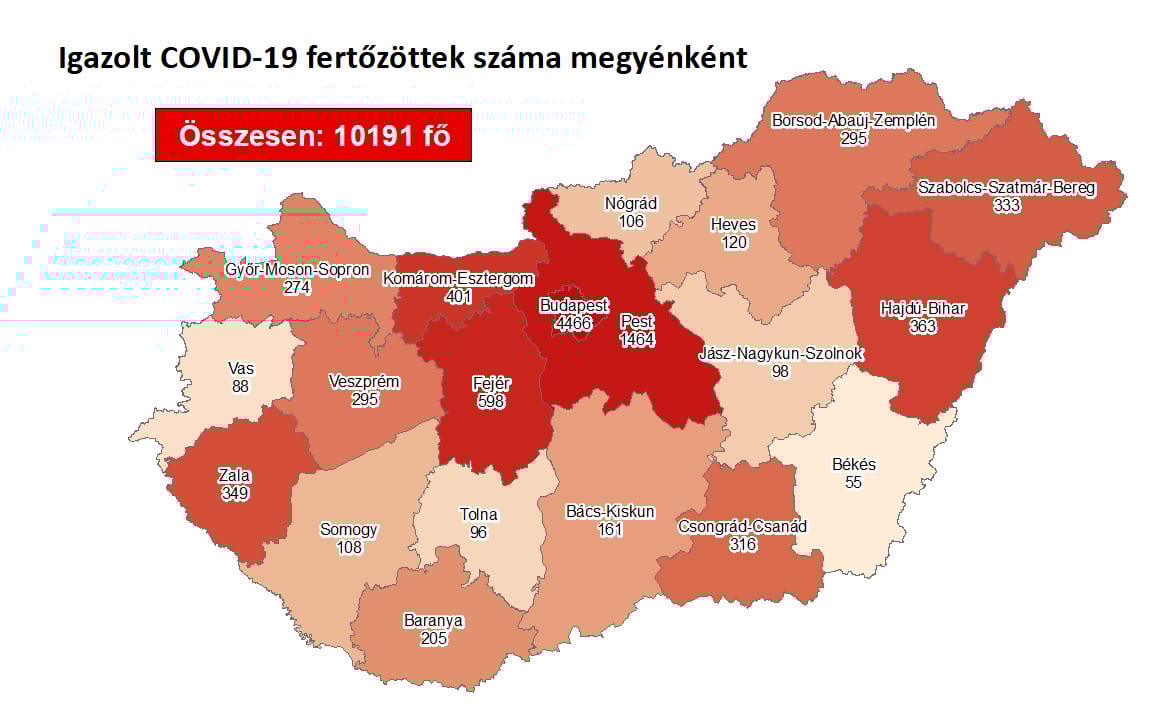 Koronavírus: 468-cal nőtt az aktív esetszám, ketten haltak meg
