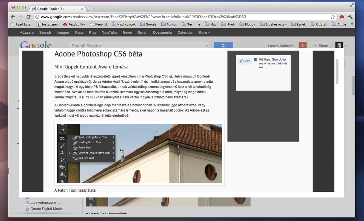 Cikkek kényelmesebb olvasása a Google Readerben [videó]