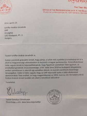 Gratulált az LMP eredményéhez a dalai láma képivselője