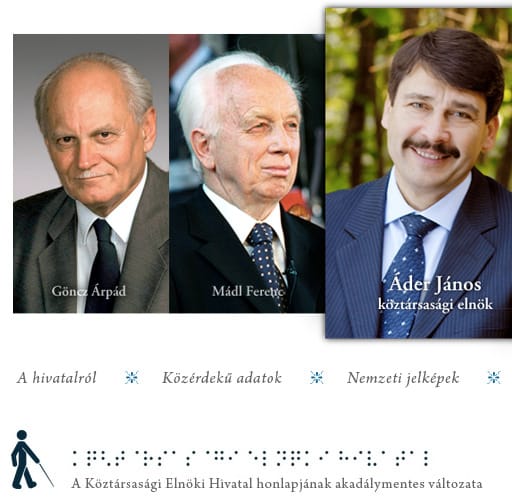 Braille-írásos rejtély Áder János elnöki honlapján