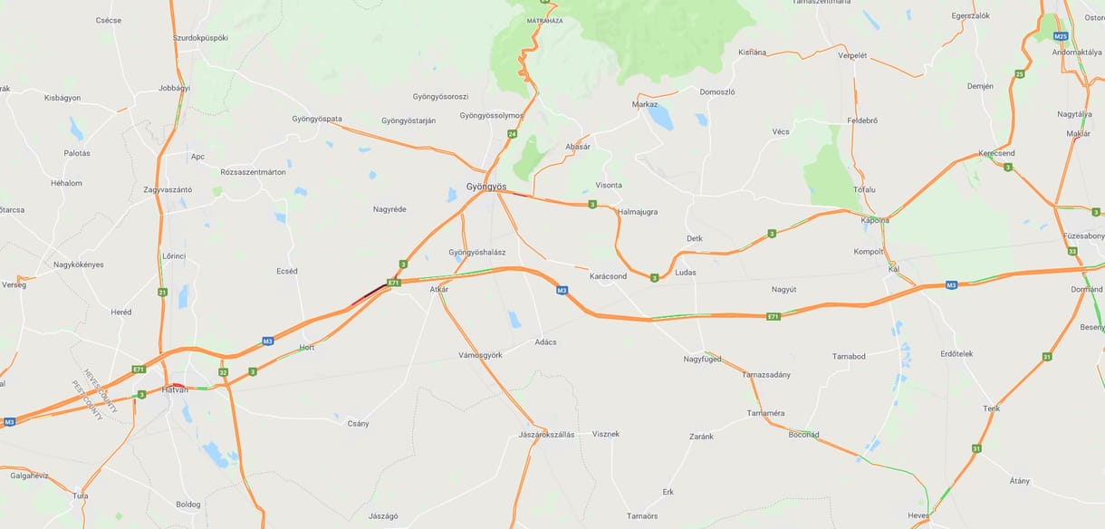 Kamion és autó ütközött az M3-as autópályán