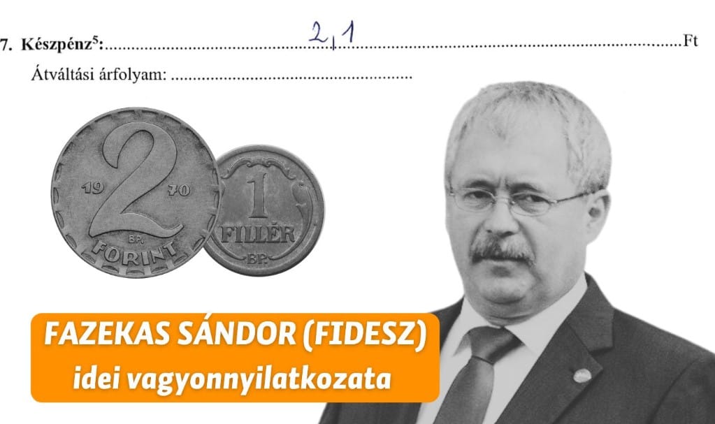 Kijavította Fazekas Sándor a vagyonnyilatkozatát, már nem 2,1 forintról ír benne