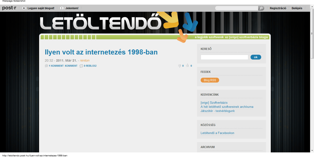 Milyen volt az internetezés 1998-ban?