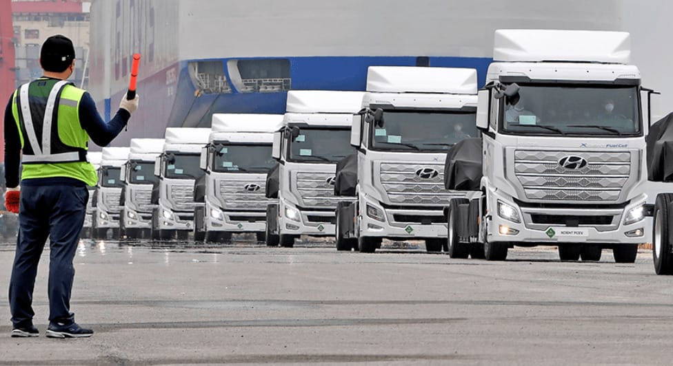 Elindulnak Európába a Hyundai hidrogénkamionjai