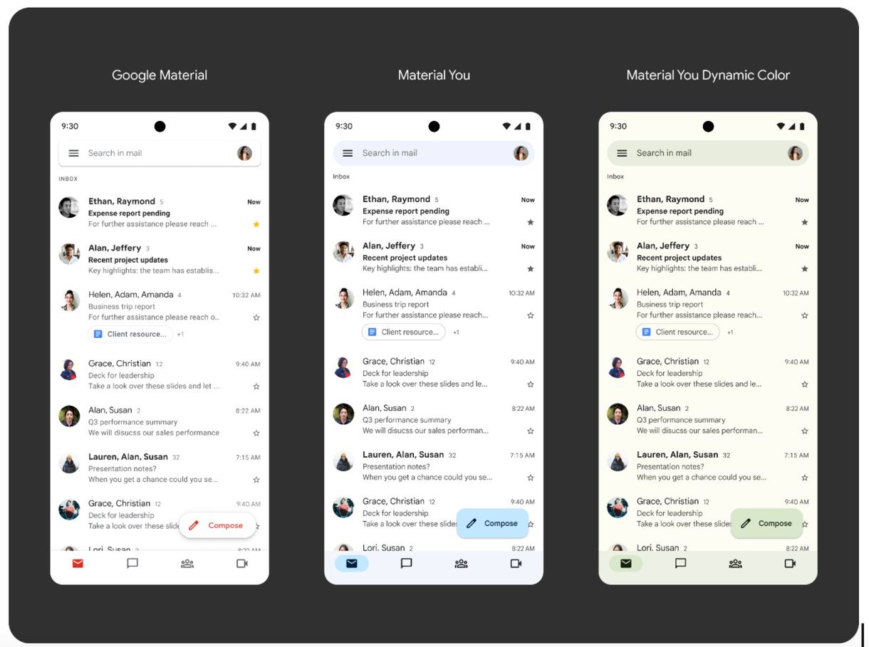 Máshogy fog kinézni az új Androidon a Gmail, a Google Naptár és a Dokumentumok