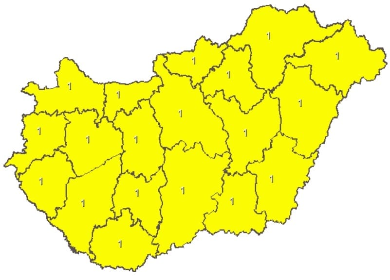 Zivatarok miatt figyelmeztetést adtak ki az egész országra
