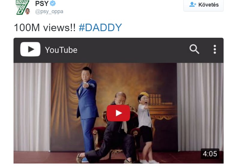 Negyedszerre is: százmilliós nézettség egy újabb Psy-videónál