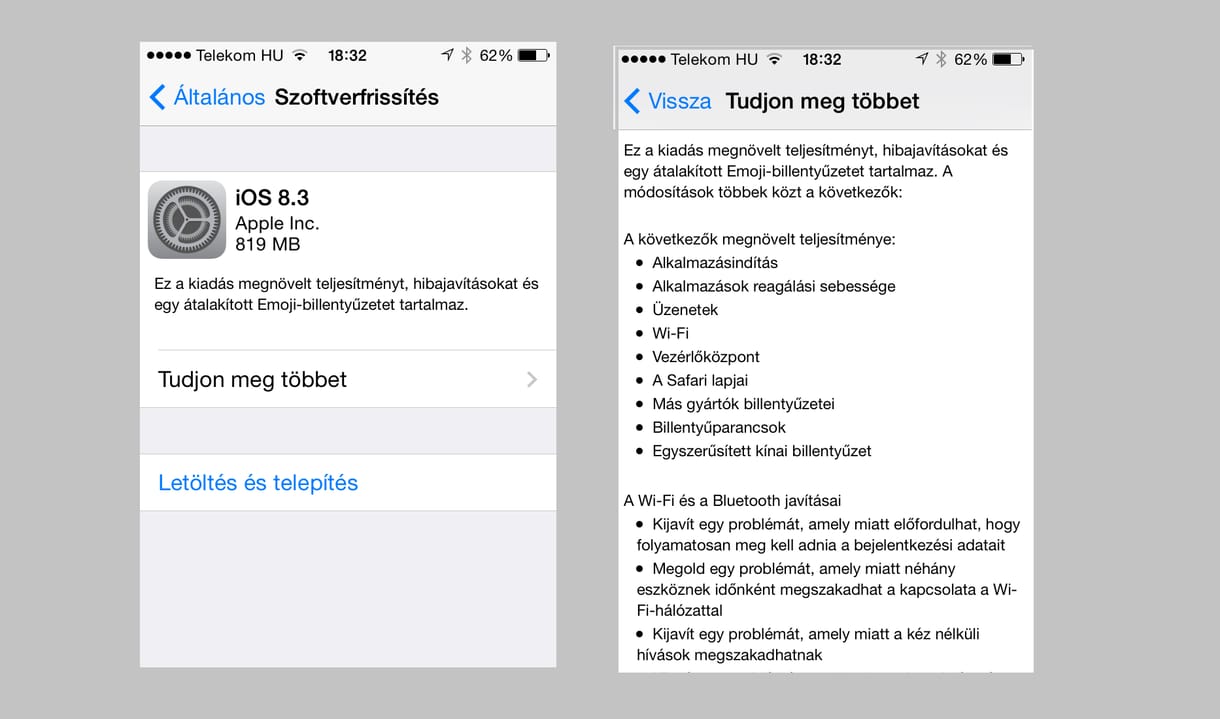 Letölthető a végleges iOS 8.3