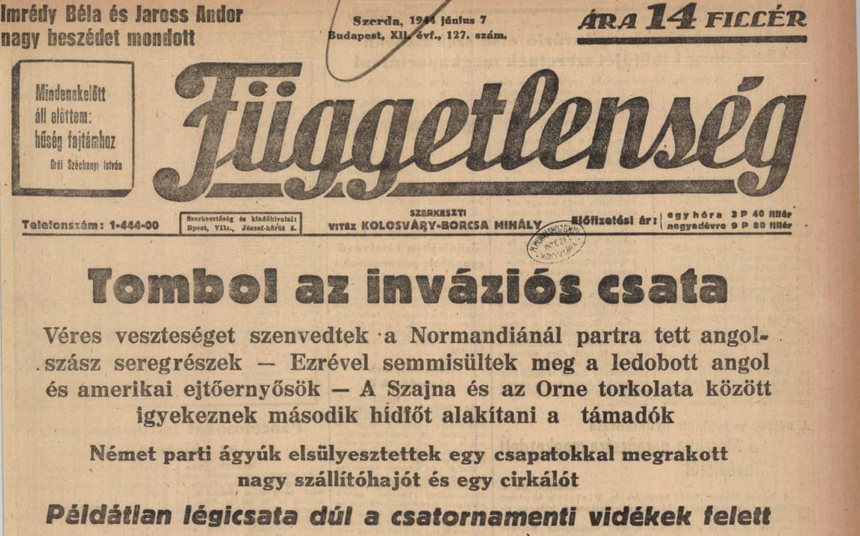 Háborúban számít igazán, mennyire kormánypárti a magyar sajtó – így volt ez a normandiai partraszállás idején is