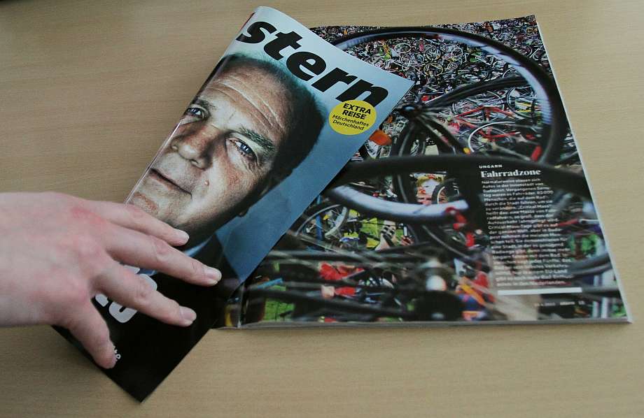 Fotó: a Stern központi helyen foglalkozik a magyar bringás felvonulással
