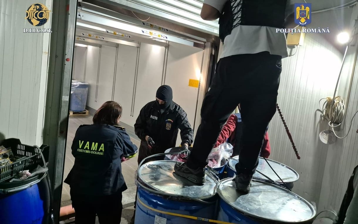 Kokainnal volt átitatva 16 tonna fagyasztott gyümölcs, a román–magyar határon fogták el a szállítmányt