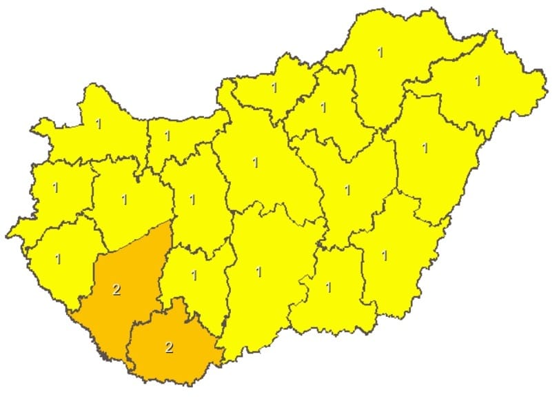 Zivatarveszély miatt figyelmeztetést adtak ki az egész országra