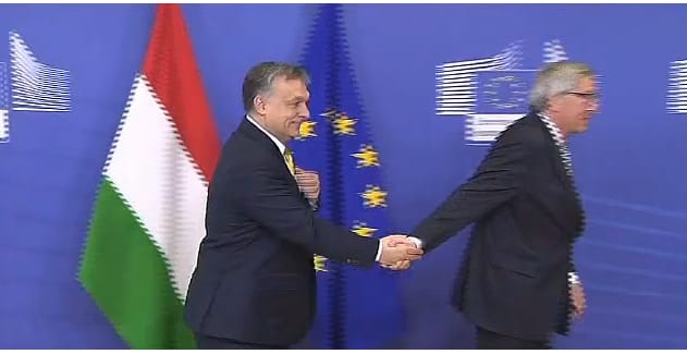 Orbán és Juncker kézfogása bekerült Jimmy Kimmel showjába is