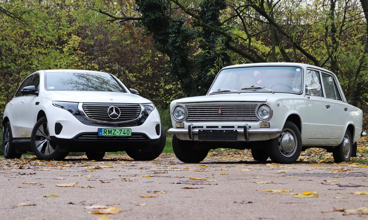 Villany-Zsiguli vs. elektromos Mercedes: szovjet-német párbajt rendeztünk