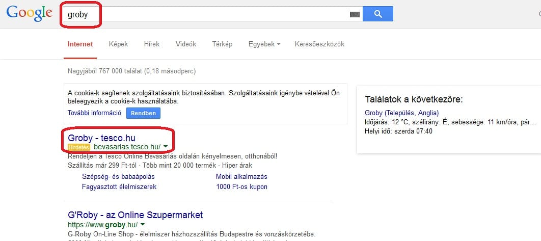 A Tesco a Google-on keresztül is támadja a konkurenseket?