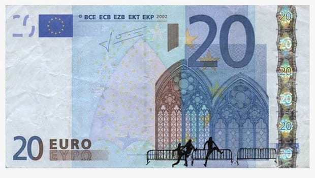 Egész hihetetlenül rakták euróbankjegyre a görög válságot – fotó