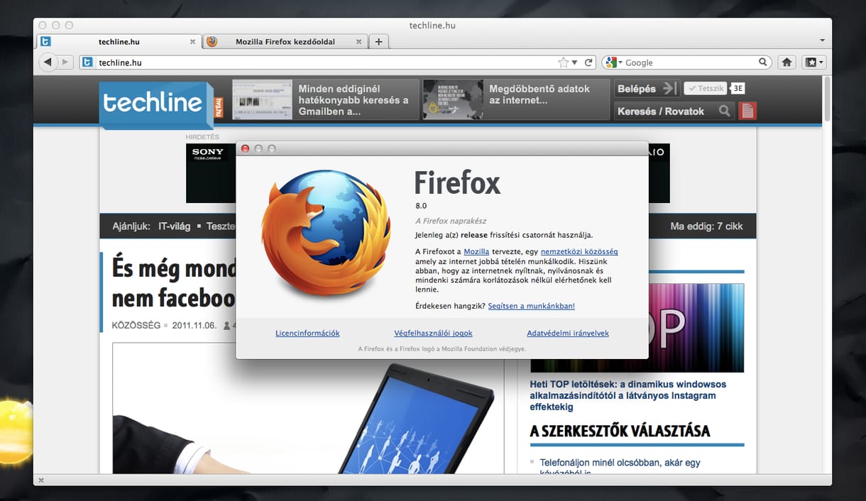 Letölthető a végleges Firefox 8!