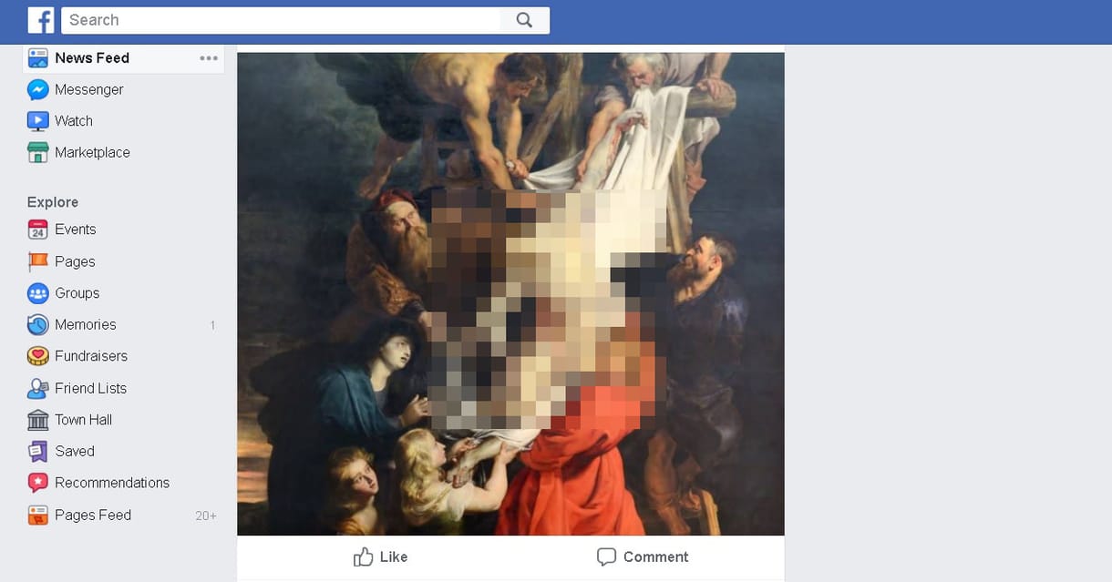 A Facebook tényleg kicenzúrázta Jézust, mert nem volt rajta ing