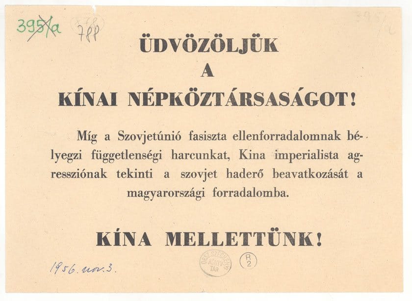 Tényleg mellettünk állt Kína 1956-ban?
