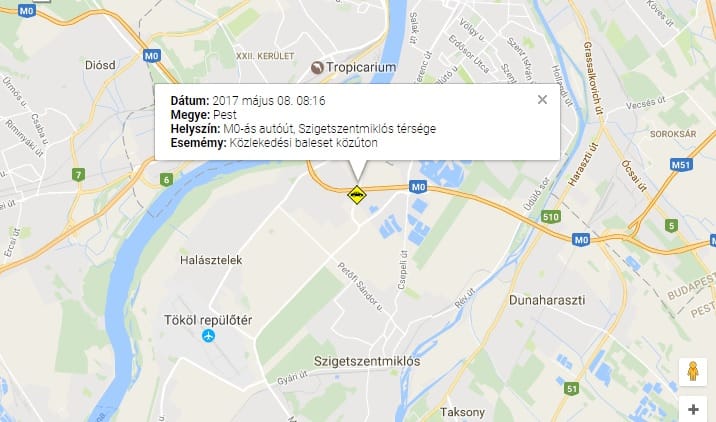 Tömegkarambol az M0-n: hat autó ütközött össze reggel