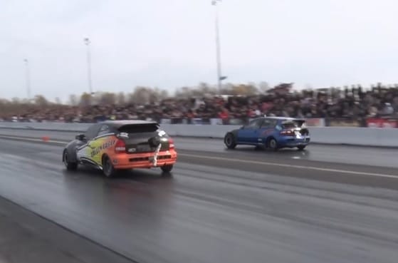 Ennek a gyorsulási futamnak a betonfal vetett véget - videó