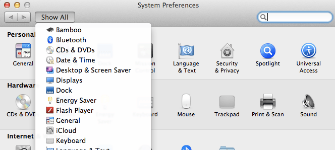 OS X mini tipp: extra lista a System Preferencesben