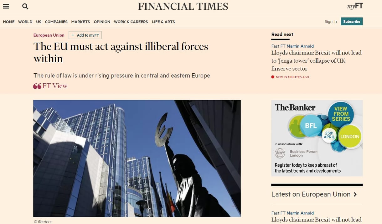 Financial Times: visszaüthet a keménykedés Magyarország ellen