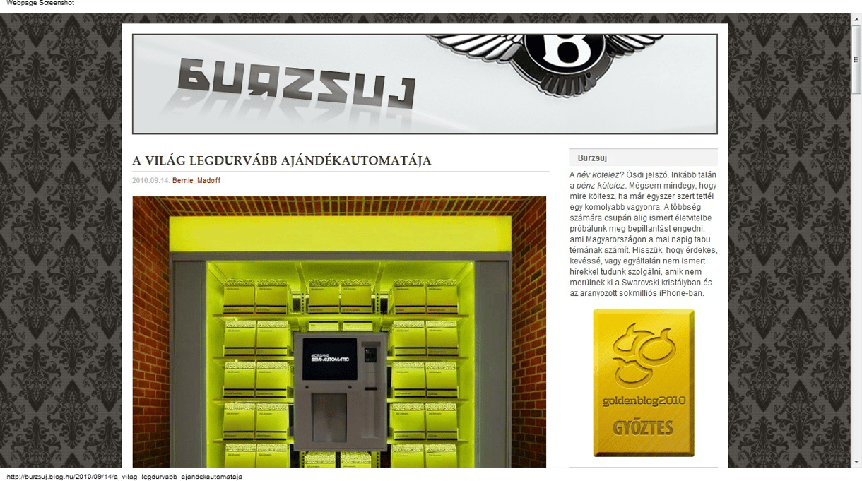 Ajándékautomata, amelyből minden luxus megvásárolható