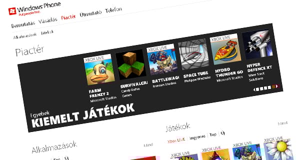 Már 50 000 alkalmazásnál tart a Windows Phone Marketplace