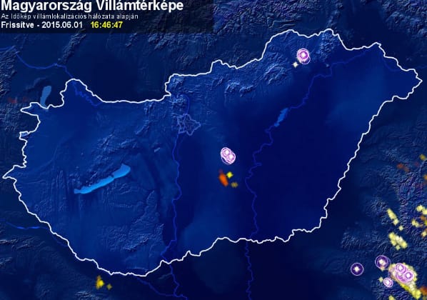 Villámok cikáznak 4 megye felett – térkép