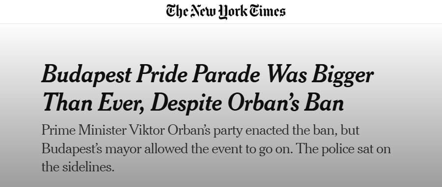 New York Times: A Pride-tilalom visszaütött
