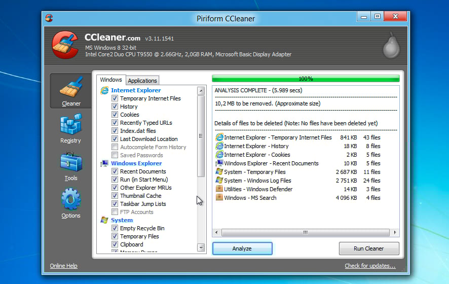 Az új Ccleaner már a Windows 8-at is támogatja!