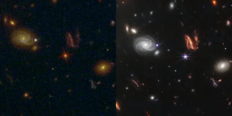 Ezeken a képeken látszik igazán, mennyire „kispályás” a Hubble a James Webb űrteleszkóphoz képest