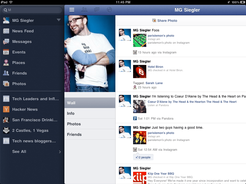 Kiszivárgott a Facebook iPad app