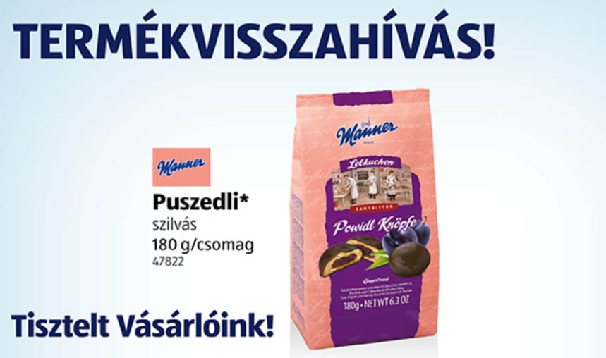Manner-édességet hív vissza az Aldi a penészveszély miatt