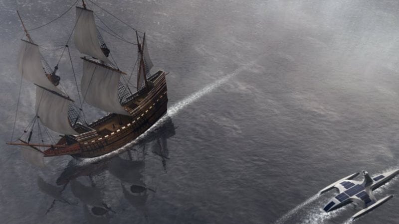 Nincs rajta ember, saját magát vezeti el Angliából Amerikába a Mayflower hajó 400 évvel későbbi utódja