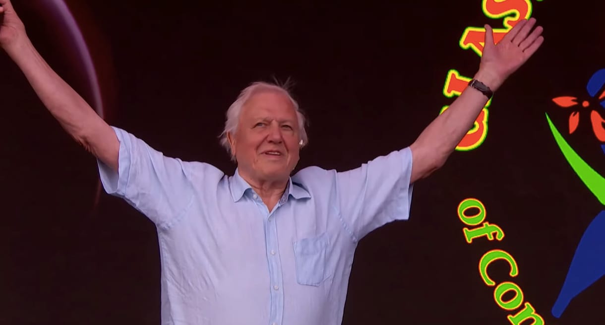 Videó: Óriási üdvrivalgás fogadta David Attenborought a Glastonbury fesztiválon