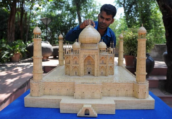 Valaki kirakta a Taj Mahal épületét - gyufaszálakból