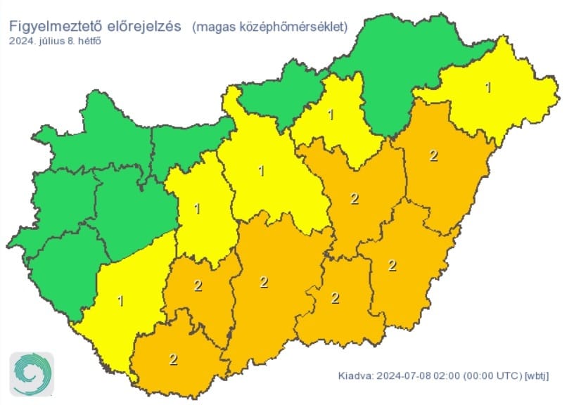 Zivatar, felhőszakadás, meleg – mindenre figyelmeztetést adtak ki