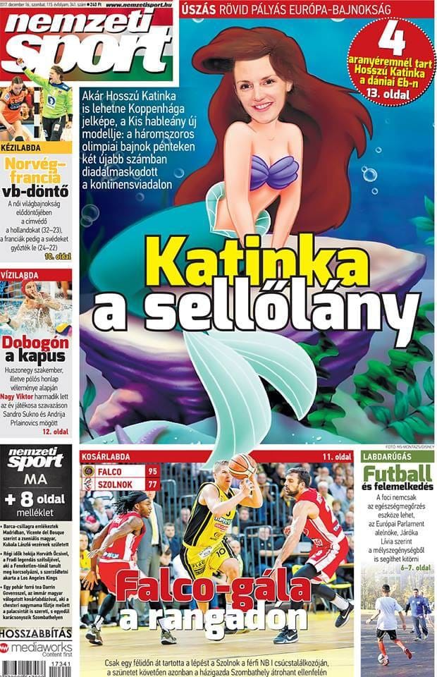 Hosszú Katinka a sellő: az évszázad címlapjával jött ki a Nemzeti Sport