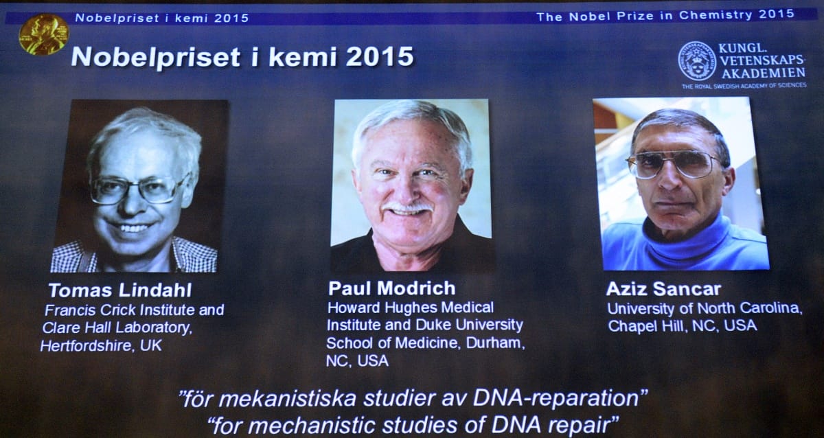 Hárman kaptak kémiai Nobel-díjat a DNS-javító kutatásokért