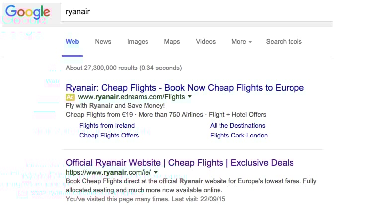 Kiakadt a Ryanair a Google-ra a screenscraper oldalak miatt