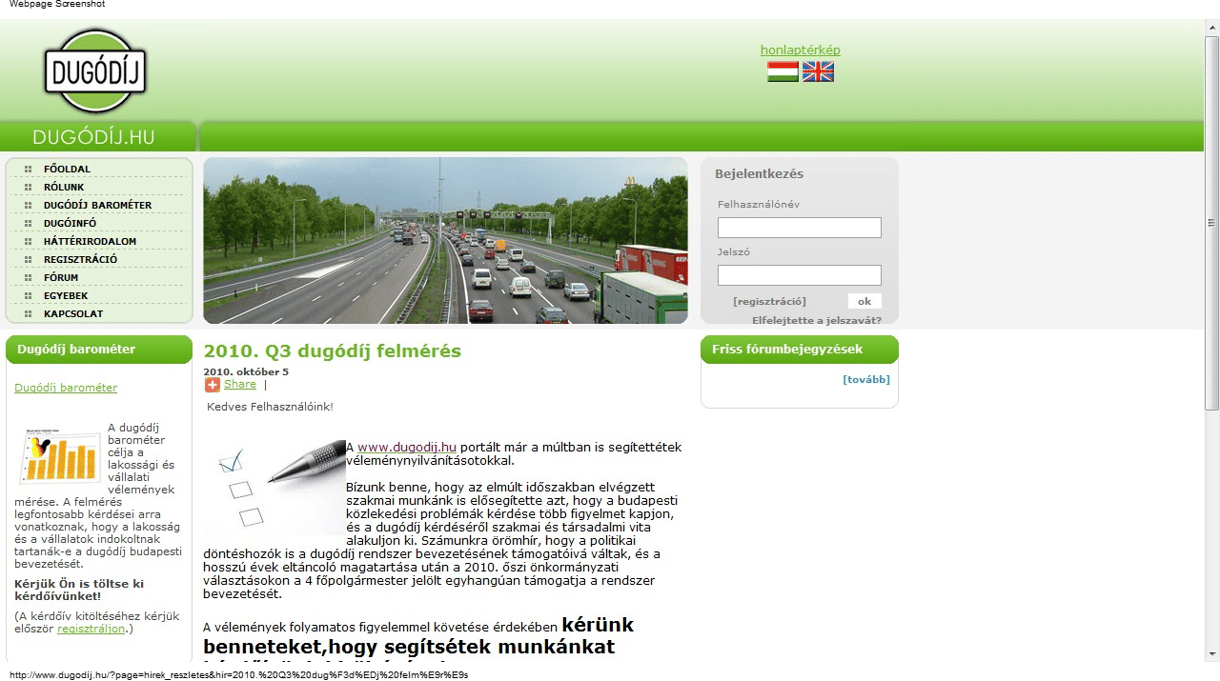 Ön szerint a dugódíjat be kellene vezetni a fővárosban? 